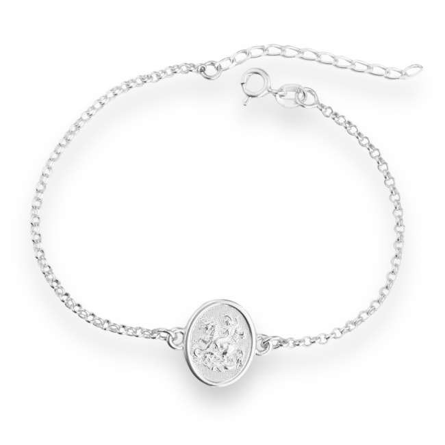 Pulseira com Medalha de São Jorge - 17,5cm