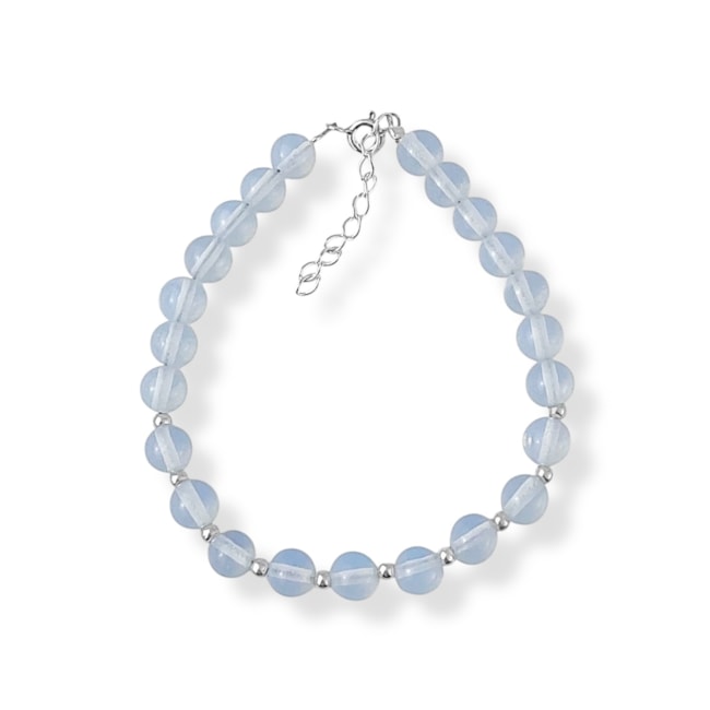 Pulseira com Pedra Opala Sintetica - 16cm 