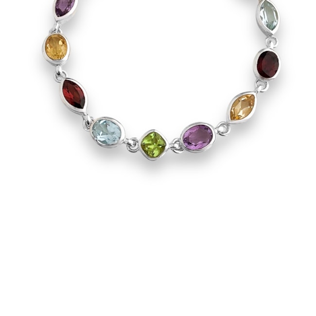 Pulseira com Pedras Coloridas Naturais