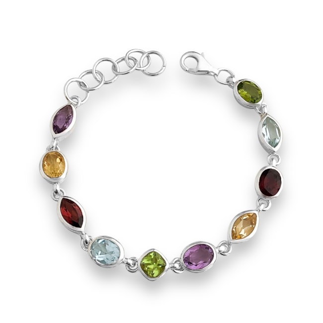 Pulseira com Pedras Coloridas Naturais