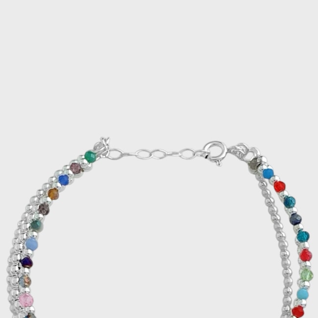 Pulseira com Pedrinhas Coloridas