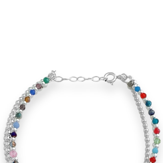 Pulseira com Pedrinhas Coloridas
