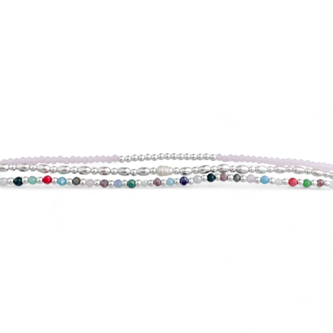 Pulseira com Pedrinhas Coloridas