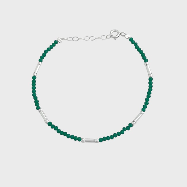 Pulseira com Pedrinhas Verde - 17cm