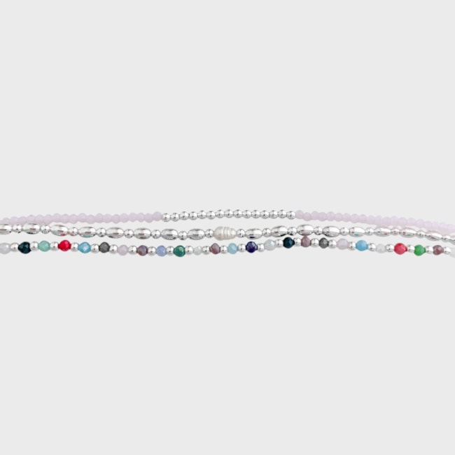 Pulseira com Pedrinhs Coloridas 
