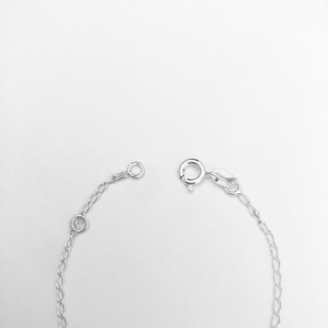 Pulseira com Pingente de Corações Resinado Rosa e Azul Infantil - 14,5cm 