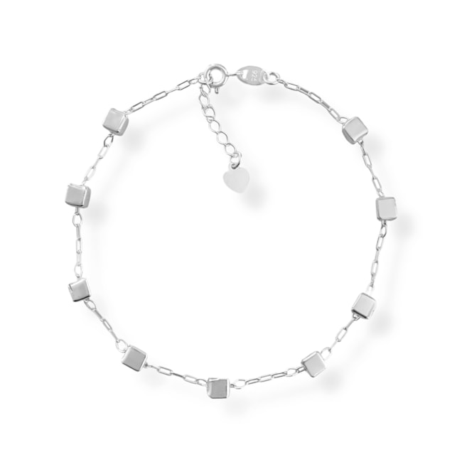 Pulseira com Pingentes Quadrados - 20cm