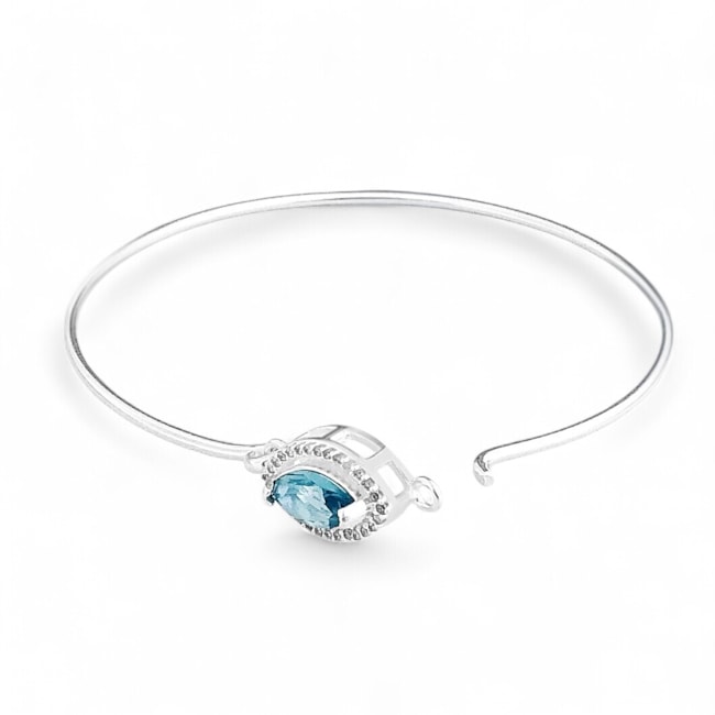 Pulseira com Zircônia em Gota Água Marinha