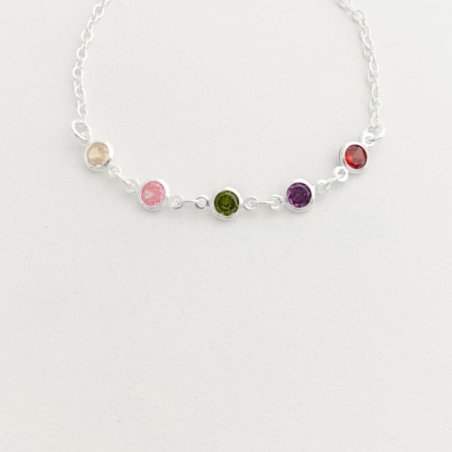 Pulseira com Zircônias Coloridas - 15cm