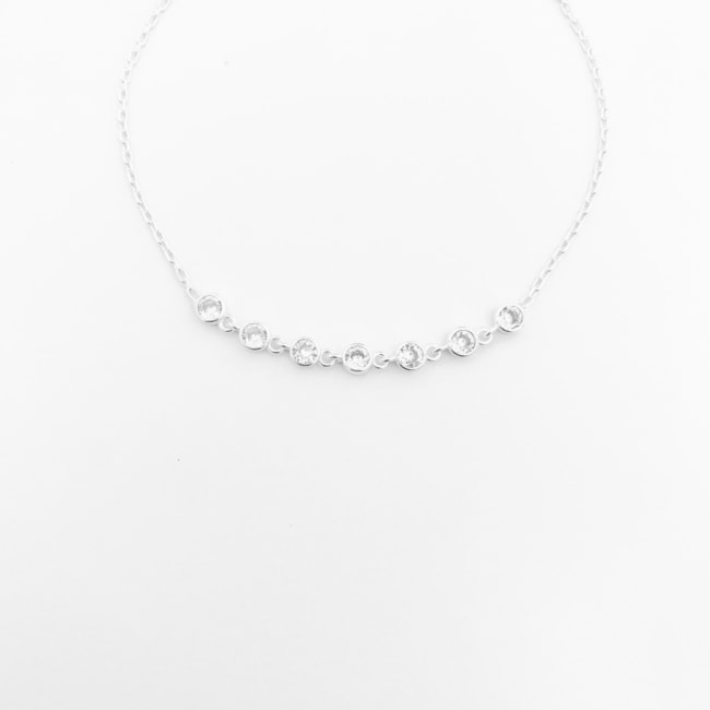 Pulseira com Zircônias Redondas - 17cm