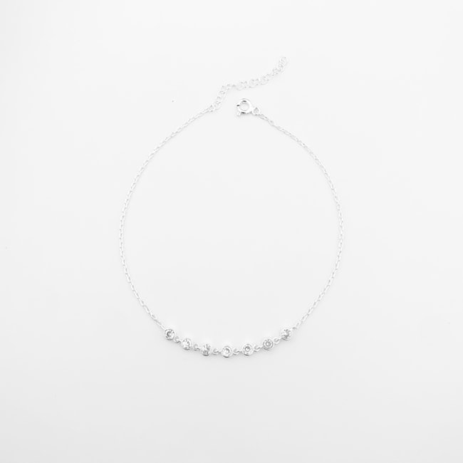 Pulseira com Zircônias Redondas - 17cm