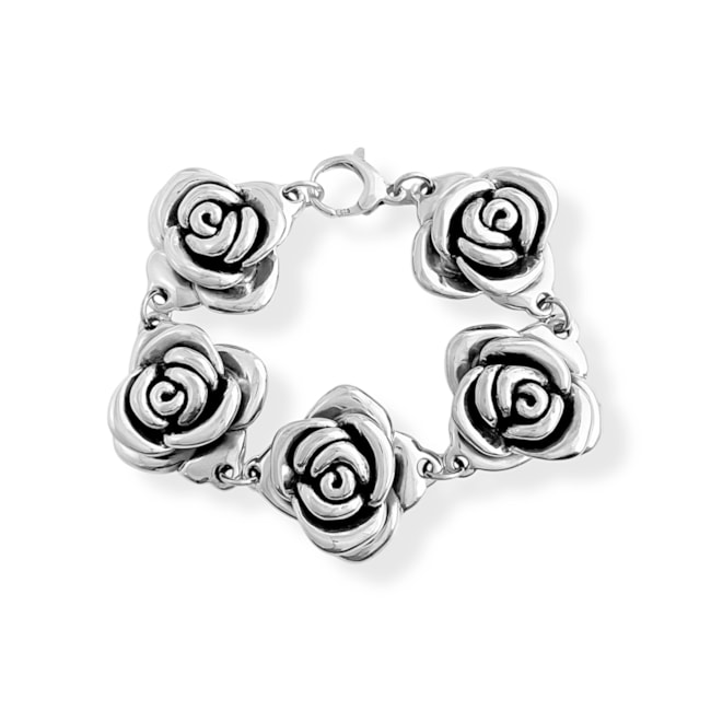 Pulseira de 5 Rosas em Eletroformação - 21cm