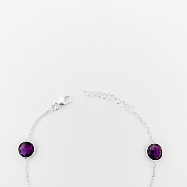 Pulseira de Ametista Redonda - 19cm
