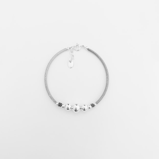 Pulseira de Aro Trabalhado com Bolas