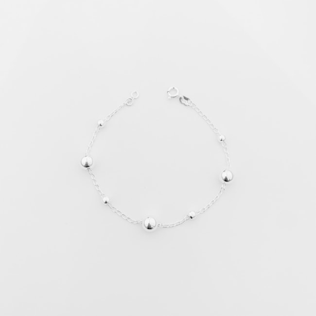 Pulseira de Bolas Alternadas - 19,5cm