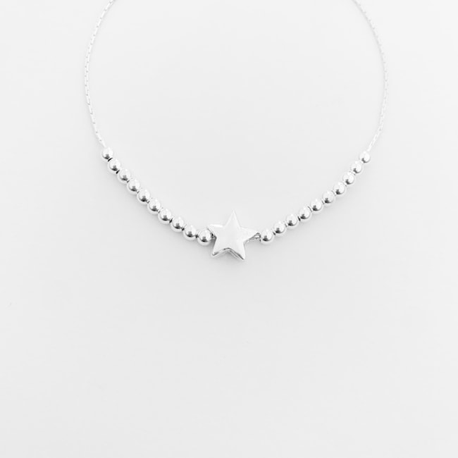 Pulseira de Bolinhas com Estrela - 17,5m