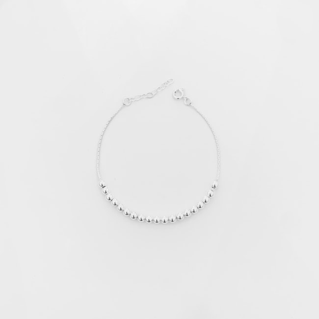 Pulseira de Bolinhas com Fio de Prata – 17,5cm 