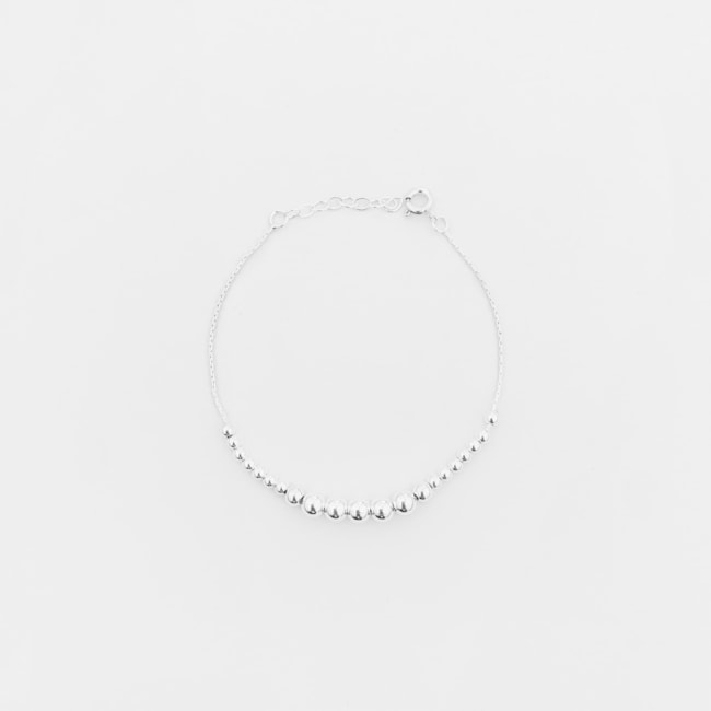 Pulseira de Bolinhas com Fio de Prata – 17,5cm