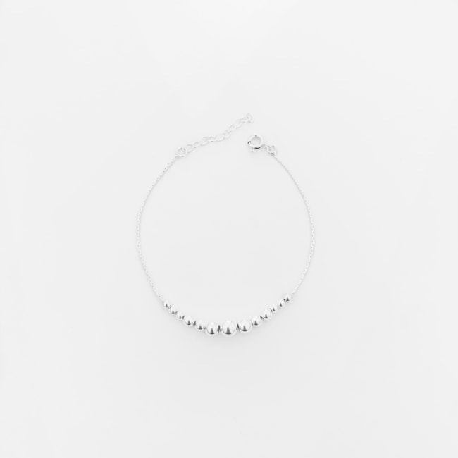 Pulseira de Bolinhas com Fio de Prata – 17cm