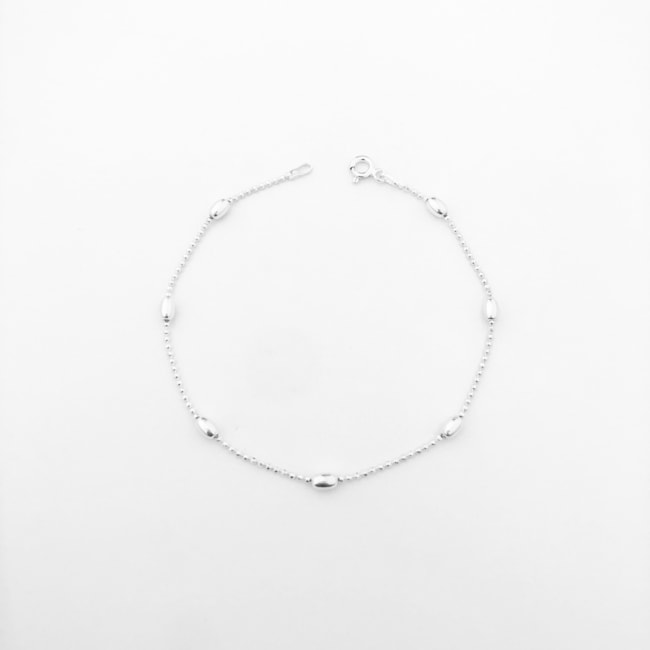 Pulseira de Bolinhas com Grão de Arroz - 19cm