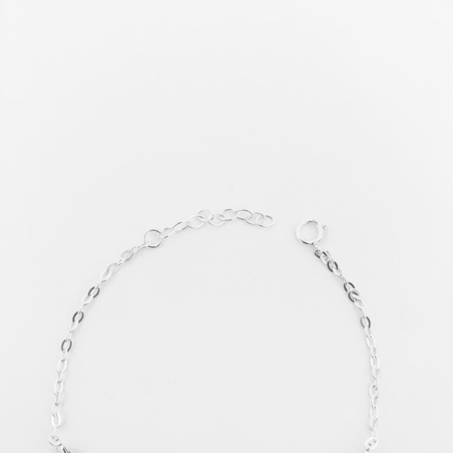 Pulseira de Bolinhas com Pingente de Gota em Zircônia – 18cm 