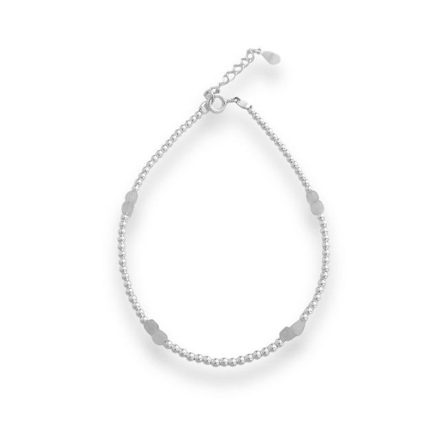 Pulseira de Bolinhas com Quartzo Transparente