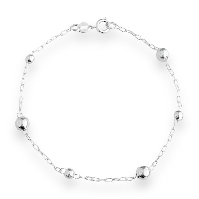 Pulseira de Bolinhas com Tamanhos Intercalados - 19cm