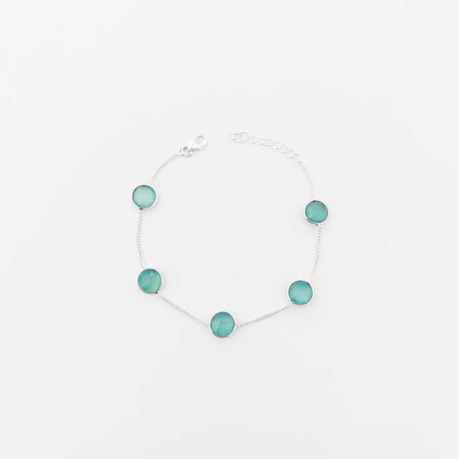 Pulseira de Calcedônia Redonda - 19cm