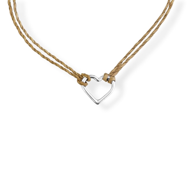 Pulseira de Coração com Fio de Buriti