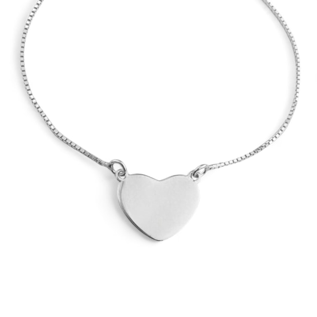 Pulseira de Coração Liso