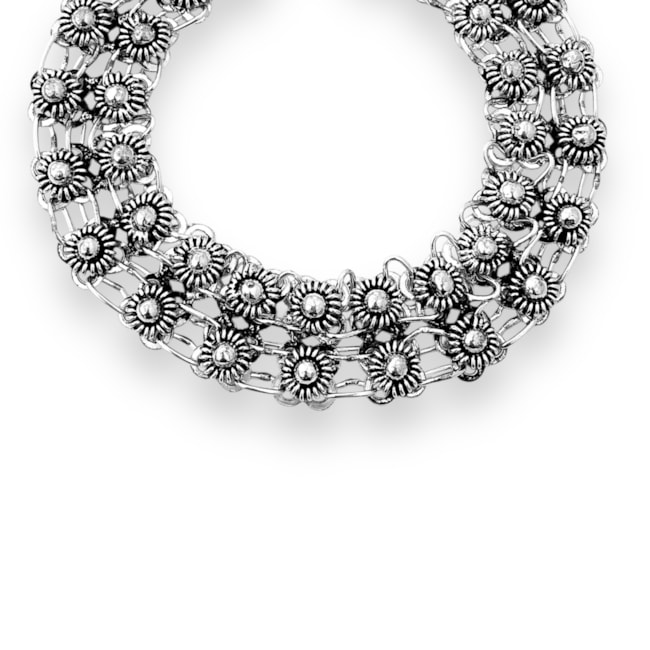 Pulseira de Dois Fios com Flores Indiana - 19cm