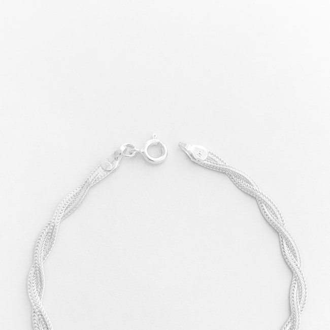 Pulseira de Dois Fios Trançado - 18,5cm