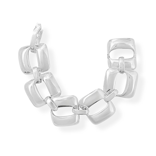 Pulseira de Eletroformação com Elos Quadrados - 22cm