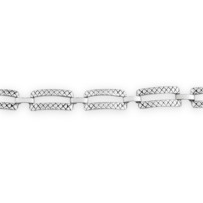 Pulseira de Eletroformação com Elos Retângulares - 20cm