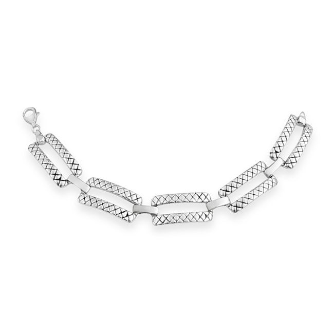 Pulseira de Eletroformação com Elos Retângulares - 20cm