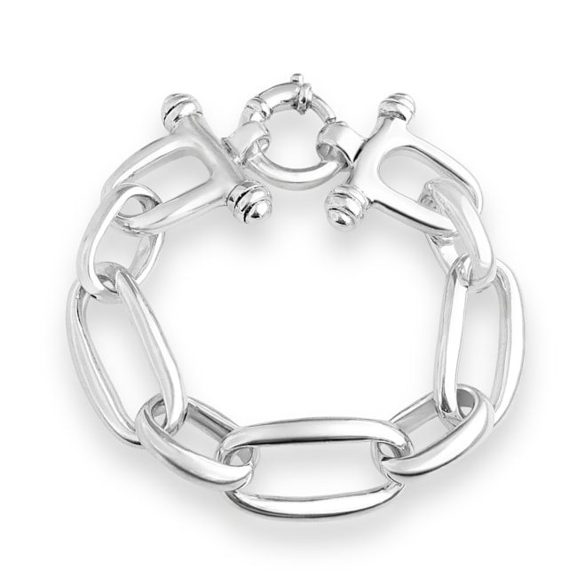 Pulseira de Elos com Fecho Boia em Eletroformação