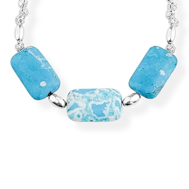 Pulseira de Howlita Mesclada - 16cm