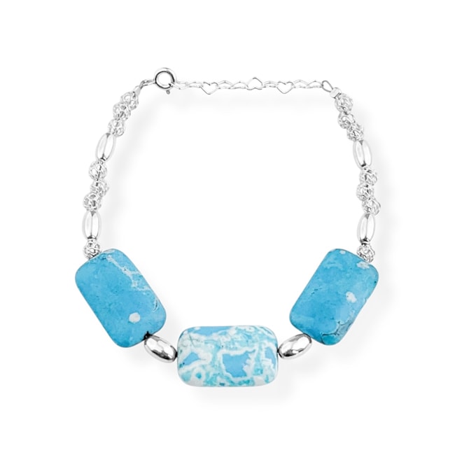 Pulseira de Howlita Mesclada - 16cm
