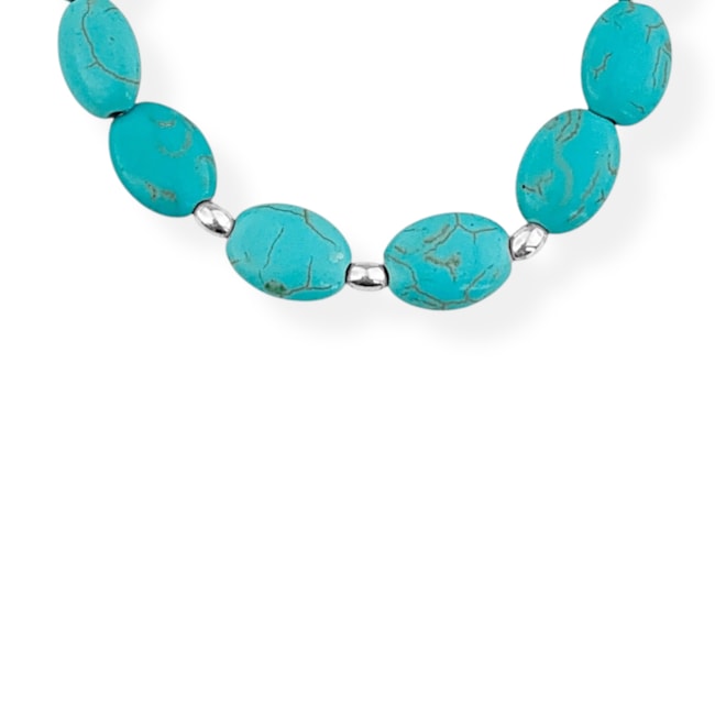 Pulseira de Howlita Turquesa - 16cm