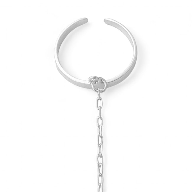 Pulseira de Mão com Anel Ajustável e Pirita 