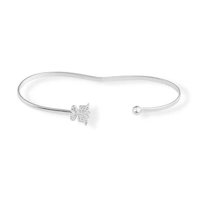 Pulseira de Mão com Borboleta Cravejada com Zircônias