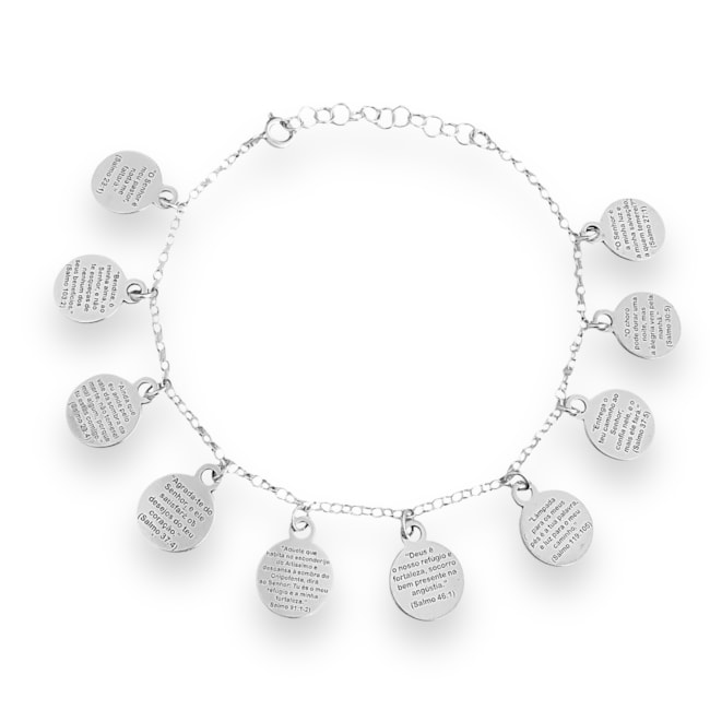 Pulseira de Medalhas Dez Salmos - 16cm