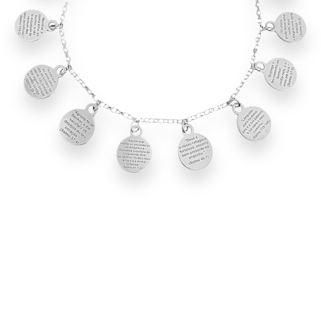 Pulseira de Medalhas Dez Salmos - 16cm