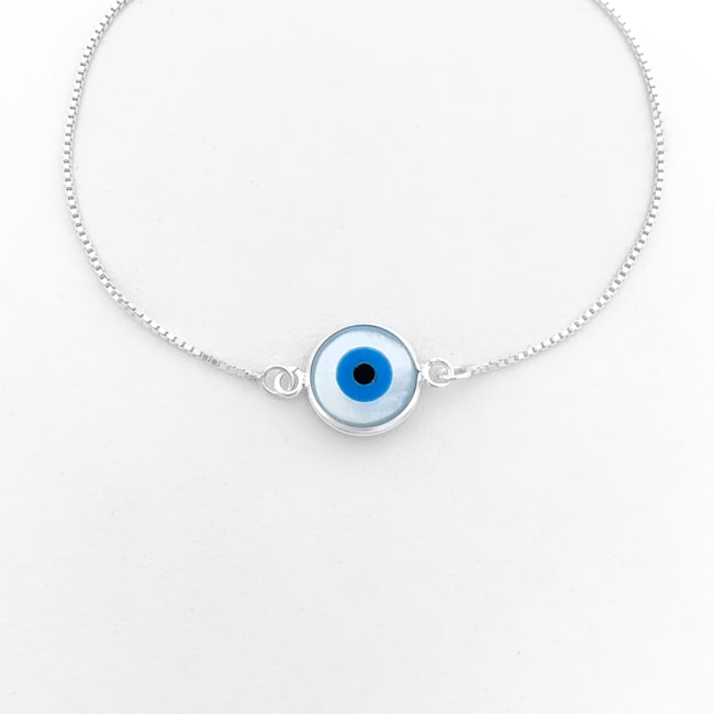 Pulseira de Olho Grego em Madrepérola - 17cm