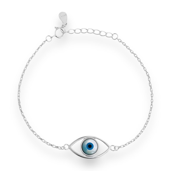 Pulseira de Olho Grego Vazada - 15,5cm