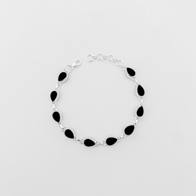 Pulseira de Ônix em Gota - 18cm