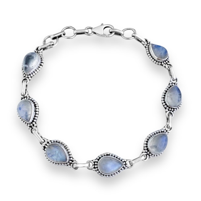 Pulseira de Pedra da Lua em Gota