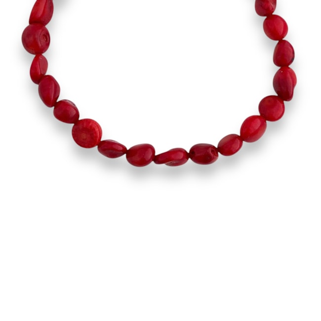 Pulseira de Pedra Jaspe Coral - 17cm
