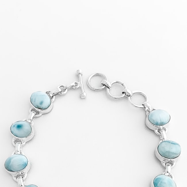 Pulseira de Pedra Larimar - 17cm