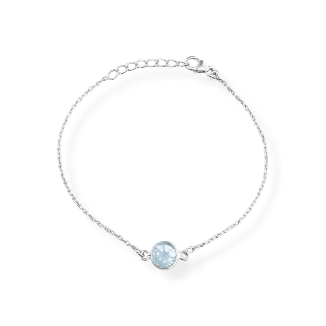 Pulseira de Pedra Redonda Topázio Azul - 16,5cm